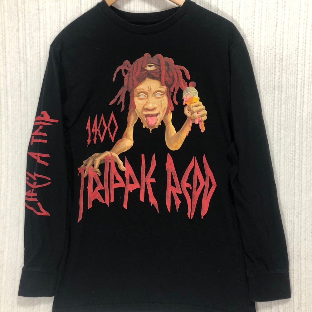 Trippie‎ Redd Long Sleeve Graphic Tee Rap Hip Hop Black T Shirt Men's Size Small
